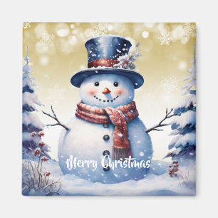 Íman Winter Forest Snowman Natal DOURADO