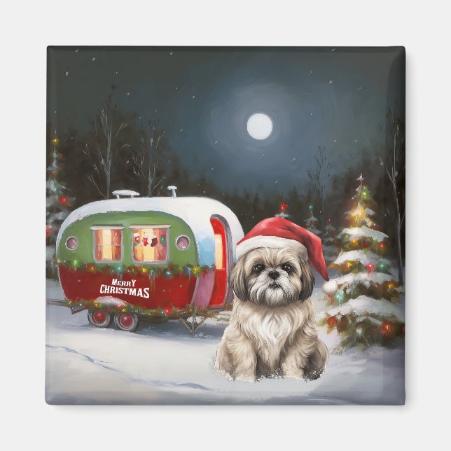 Íman Winter Havanese Caravan Christmas Adventure (Frente)