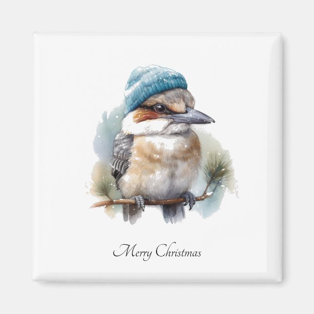 Íman Winter Kookaburra Wishes, custom (Frente)