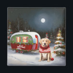 Íman Winter Labrador Caravan Christmas Adventure<br><div class="desc">Adotar a magia de uma noite de inverno nevada enquanto uma caravana desliza graciosamente através da paisagem iluminada pela lua. A beleza serena da neve escutadora e o brilho encantador da lua criam uma cena cativante,  prometendo uma aventura inesquecível de Natal cheia de calor,  alegria e memórias queridas.</div>