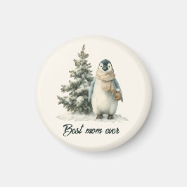 Íman Winter Penguin “Best Mom Ever” Design