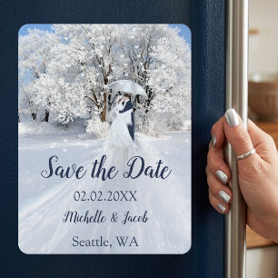 Íman Winter Wonderland Fine Art Save Date (Salvar a dat