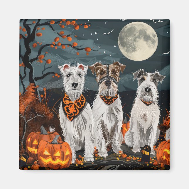 Íman Wirefox Terrier Halloween Spooky (Frente)