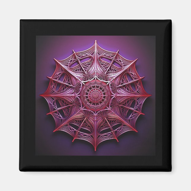 Íman Wireframe Cor-de-rosa Mandelbrot (Frente)