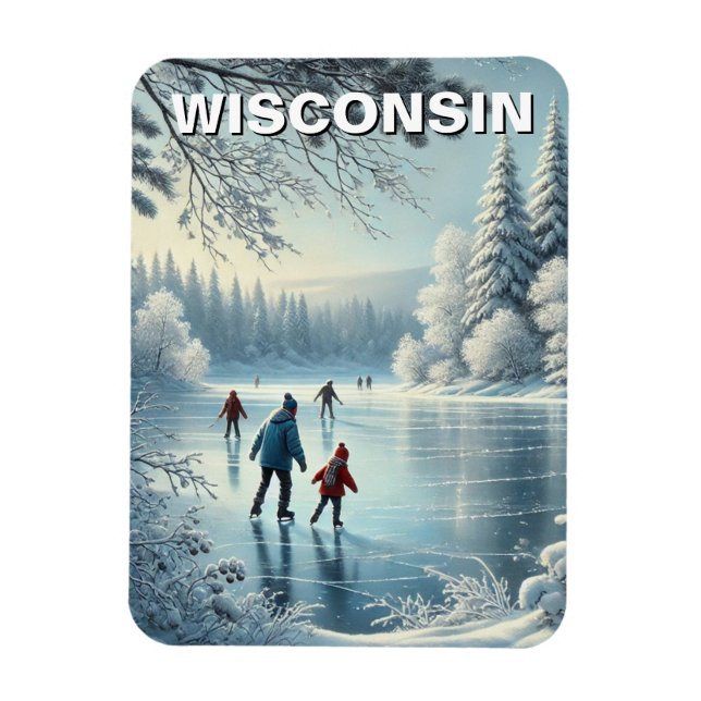 Íman Wisconsin Ice Skating (Vertical)