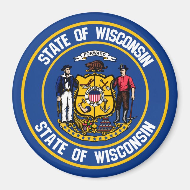 Íman Wisconsin Round Emblem (Frente)
