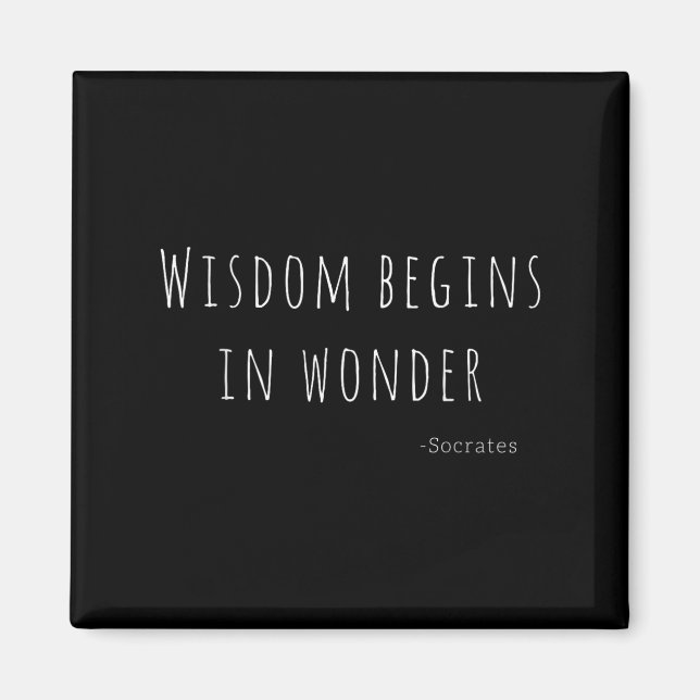 Íman Wisdom Begins In Wonder Socrates Quote Men Women K (Frente)