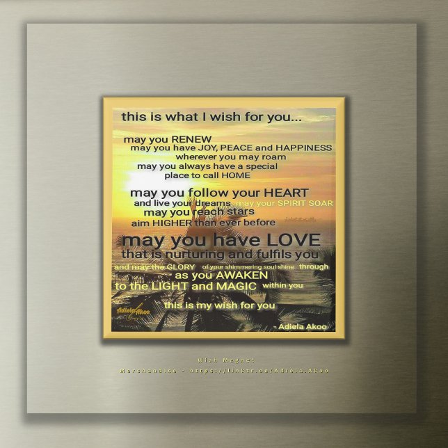 Íman WISH Magnet da Poeta Adiela Akoo (Wish Magnet by Poet Adiela Akoo. A perfect party favor. SHOP my store for more fab magnets & gifts!)