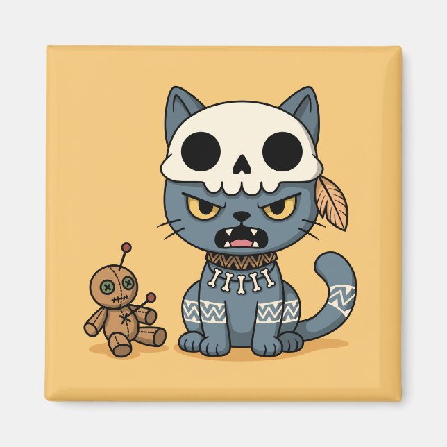 Íman Witch Cat Voodoo Doll Yellow (Frente)