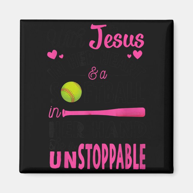 Íman With Jesus In Her Heart And A Softball She Is Unst (Frente)