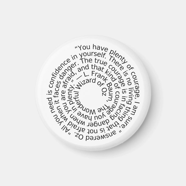 Íman Wizard of Oz courage quote magnet (Frente)