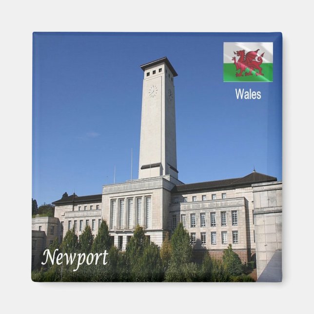 Íman WLS013 NEWPORT, País de Gales, Europa, frigorífico (Frente)