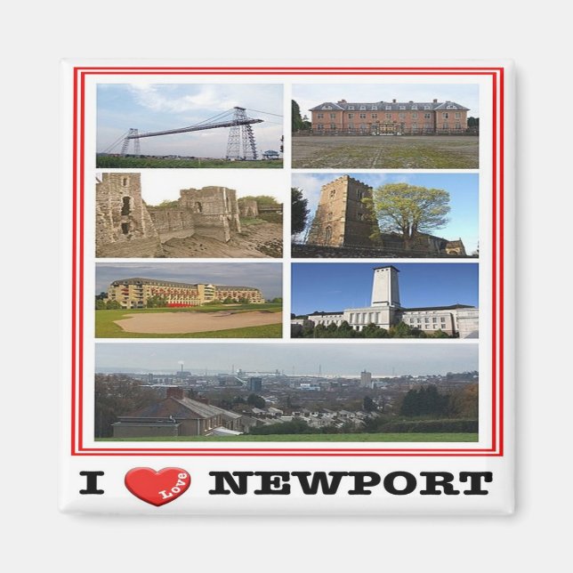 Íman WLS020 NEWPORT "I LOVE", País de Gales, Europa, ge (Frente)