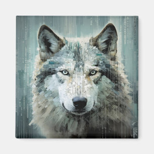 Íman Wolf Animal Art Decor Paint Mosaico