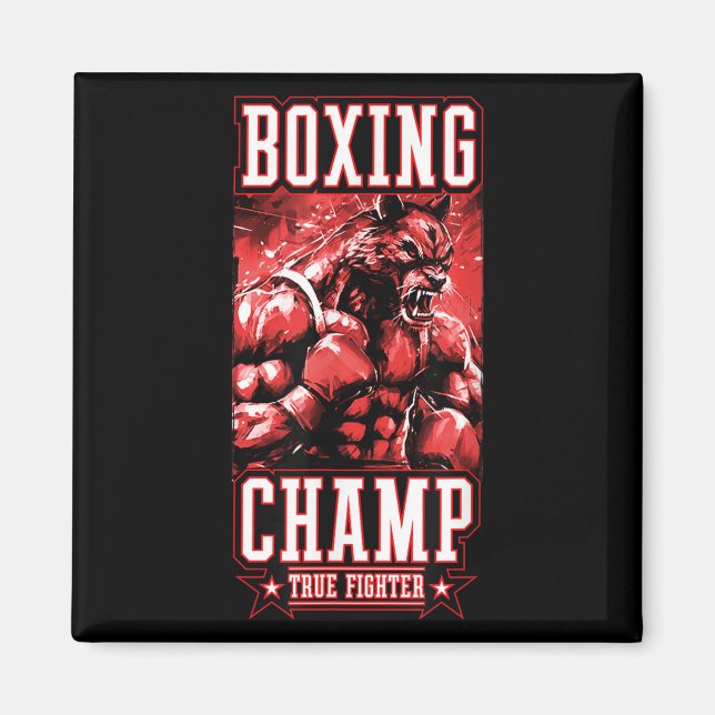 Íman Wolf Boxing Champ _ Boxer Fighter Motivation  (Frente)