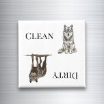 Íman Wolf Clean Dirty Dishwasher<br><div class="desc">Este design foi criado através da arte digital. Pode ser personalizado na área fornecer ou personalizar escolhendo o clique para personalizar mais opções e alterando o nome, as iniciais ou as palavras. Você também pode alterar a cor e o estilo do texto ou excluir o texto de um design de...</div>