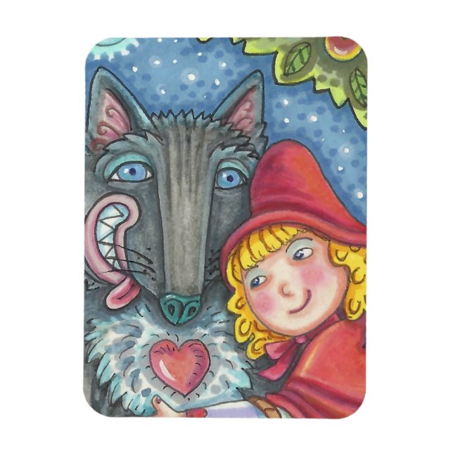 Íman Wolf E Red Riding Hood MAGNET *Personalizar (Vertical)