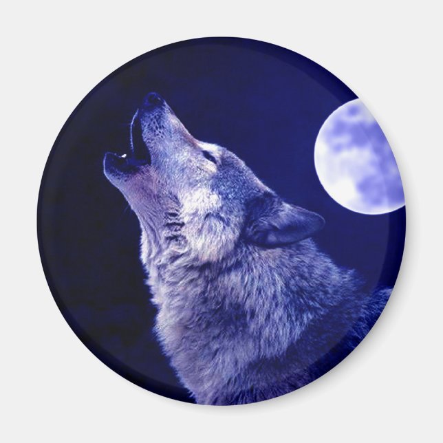 Íman Wolf Howling na Lua (Frente)