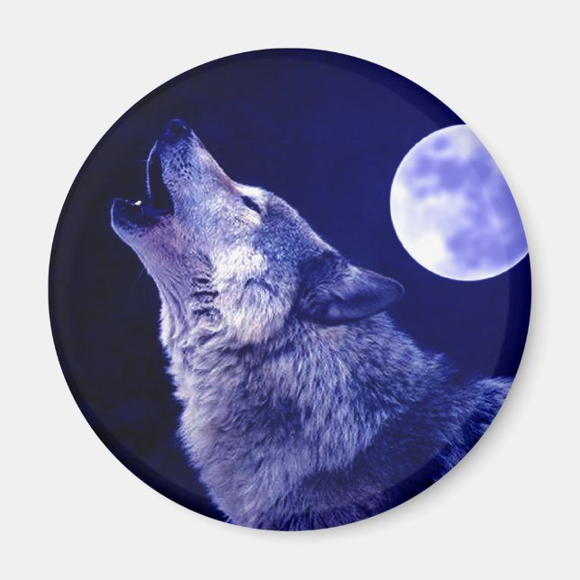Íman Wolf Howling na Lua (Frente)
