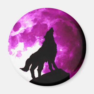 Íman Wolf Howling na Lua