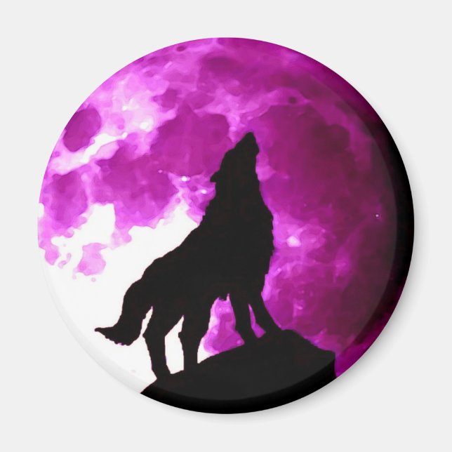 Íman Wolf Howling na Lua (Frente)