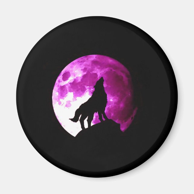 Íman Wolf Howling na Lua (Frente)