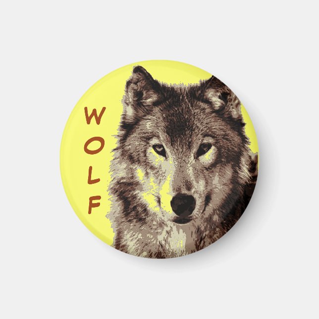 Íman Wolf Round Magnet (Frente)