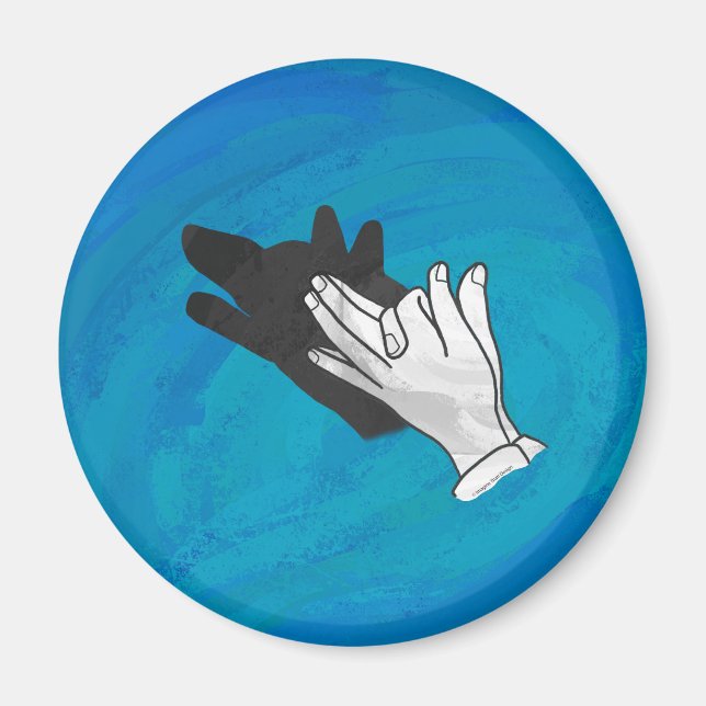 Íman Wolf Shadow em Azul (Frente)