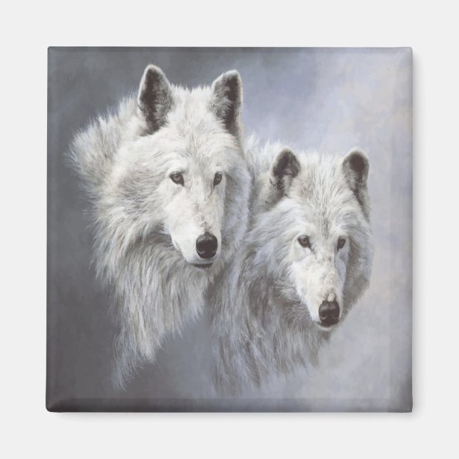 Íman Wolf Snow Buddies Magnet (Frente)