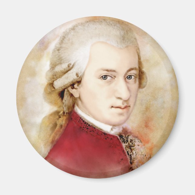 Íman Wolfgang Amadeus Mozart im Aquarell Stil (Frente)