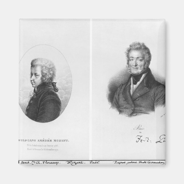Íman Wolfgang Amedeus Mozart e Ferdinando Paer (Frente)