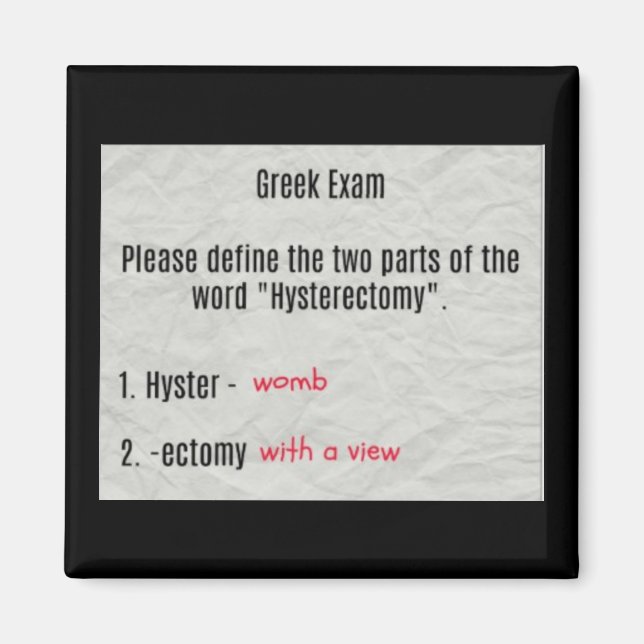 Íman Womb Com Imagem De Histerectomia De Vista (Frente)