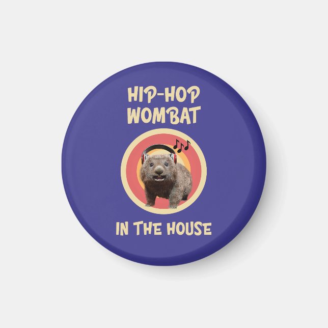 Íman Wombat de Hip-hop Engraçado em Casa (Frente)
