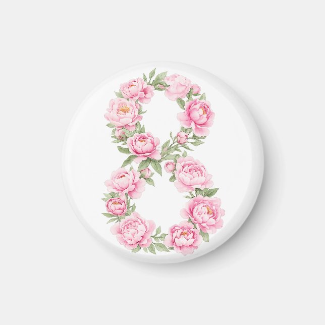 Íman Women’s Day Peony Flower for March 8  (Frente)