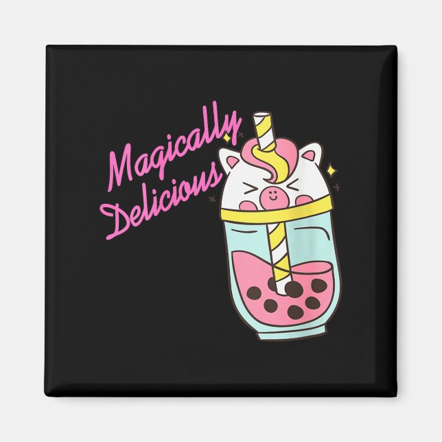 Íman Womens Magically Delicious Unicorn Boba Kawaii Bub (Frente)