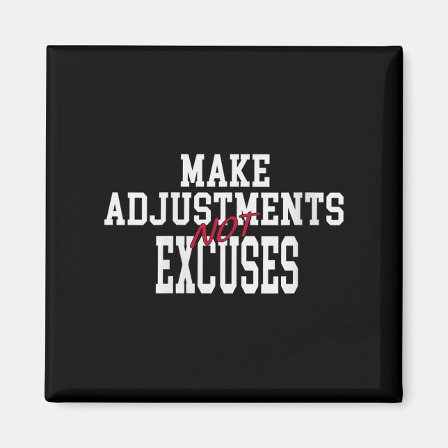 Íman Womens Make Adjustments Not Excuses Motivational Q (Frente)