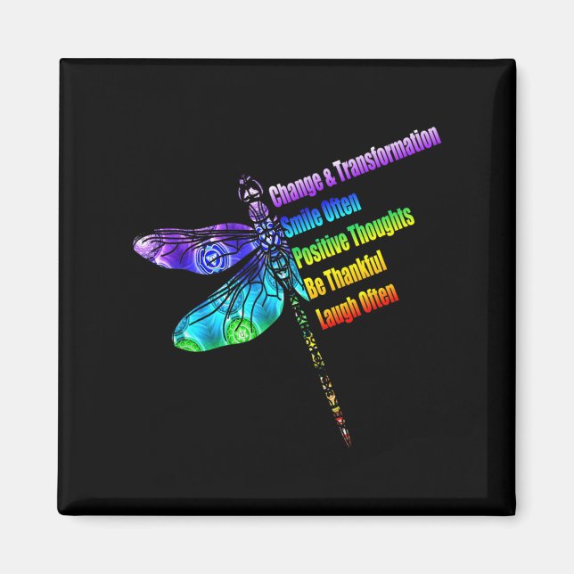 Íman Womens Motivational Insration Gift Dragonfly  (Frente)