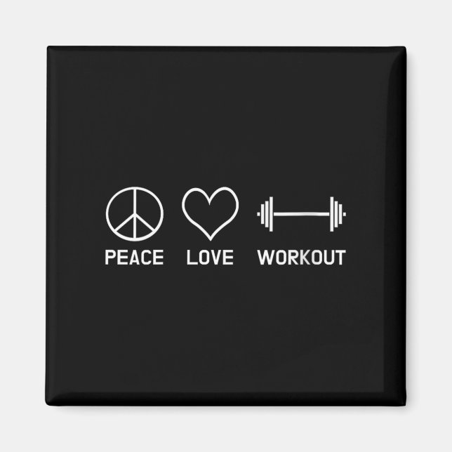 Íman Womens Peace Love Workout Motivational Fitness Say (Frente)