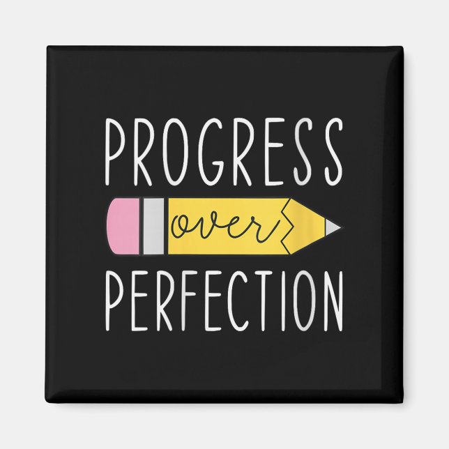 Íman Womens Progress Over Perfection Motivational Teach (Frente)