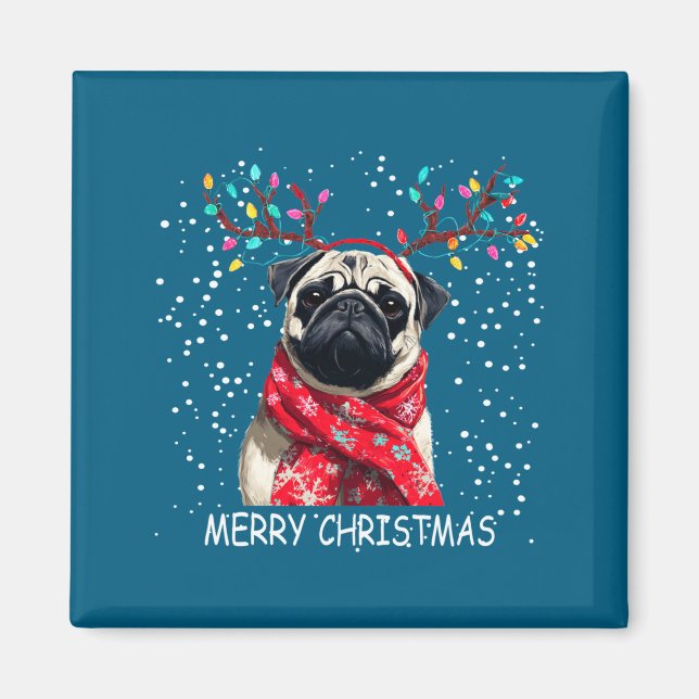 Íman Womens Pug Dog Xmas Santa Hat F Christma Long Slee (Frente)