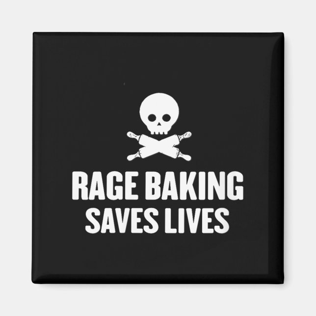 Íman Womens Rage Baking Saves Live Skull Funny Baker Co (Frente)