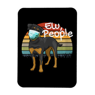 Íman Womens Rottweiler Puppy com Máscara - Ow Pessoas
