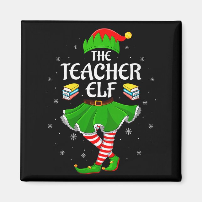 Íman Womens Teacher Elf Christmas Family Girls Women El (Frente)
