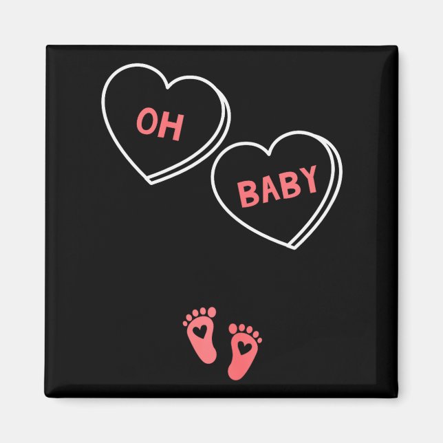 Íman Womens Valentines Day Pregnancy Announcement Shirt (Frente)