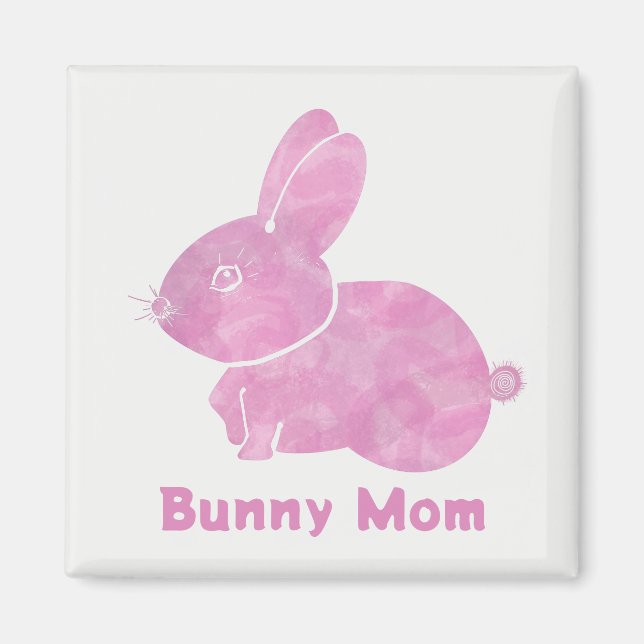 Íman Woodcut Bunny Mãe (Frente)