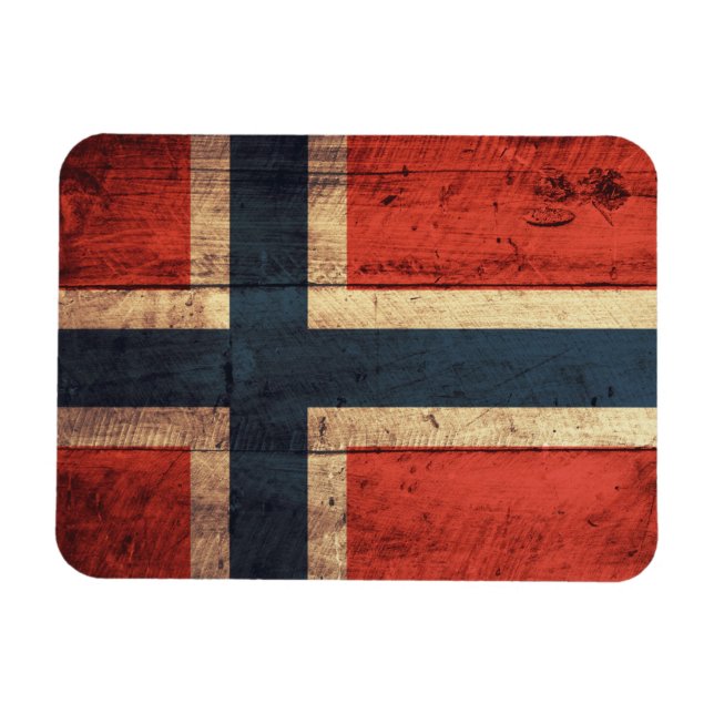 Íman Wooden Norway Flag (Horizontal)