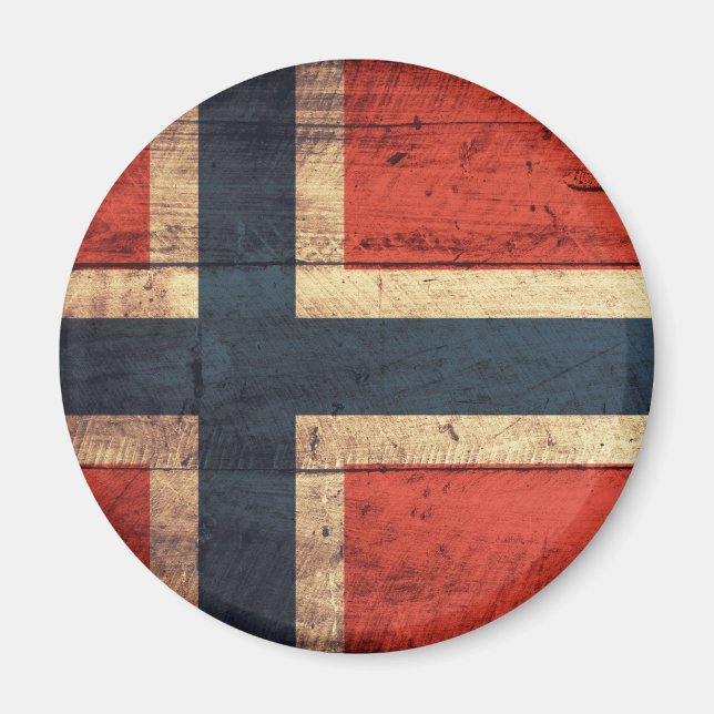 Íman Wooden Norway Flag (Frente)