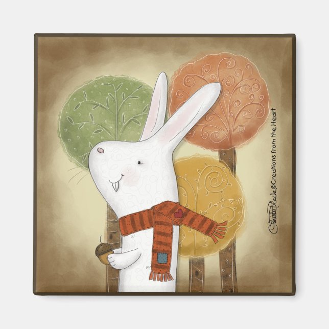 Íman Woodland Bunny com Acorn (Frente)
