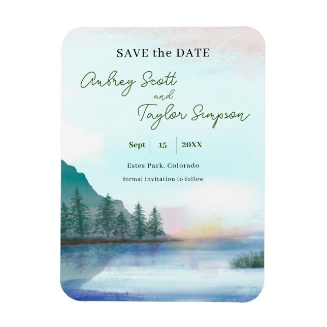 Íman Woodland Weding Save the Date Magnet (Vertical)
