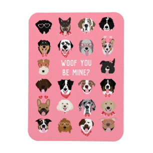 Íman Woof You Be Mine Dog Face Patterno